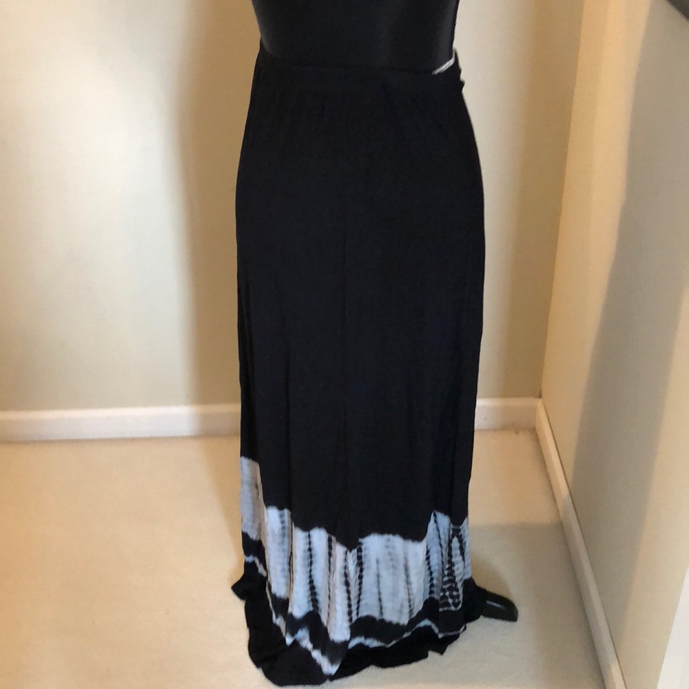 Black and tie dye maxi skirt